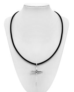 Колье из серебра кожа, Ю-52004ч