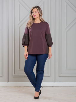 Блузка 1319 шоколадный - Novita фото 7