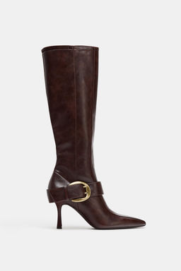 HIGH-HEEL BOOTS WITH METAL BUCKLE - Zara фото 9