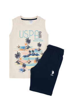 Erkek _ocuk Bej Pijama Tak_m_ Sepette S_rpriz _ndirim