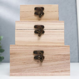 Набор шкатулок для росписи дерево «Сундучки», 3 шт., для творчества, декора