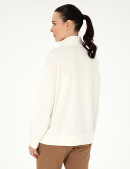 Ekru Regular Fit Modal Kuma_ Sweatshirt - Pierre cardin фото 5