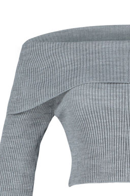 Tas Super Crop Carmen Yaka Triko Kazak TWOAW22KZ1897 - Trendyolmilla фото 24