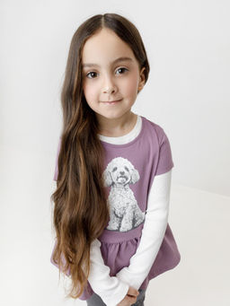 КР 302881/лиловый 3220 к649 блузка (туника) для дев - Crockid фото 2