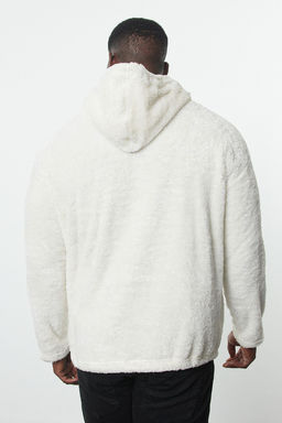 TRENDYOL MAN Ekru Buyuk Beden Oversize/Genis Kesim Kal?n Pelus Sweatshirt TMNAW25AO00024 - Trendyolmilla фото 5
