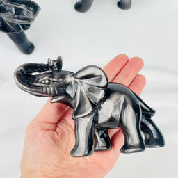 Фигурка Слон из серебристого Обсидиана