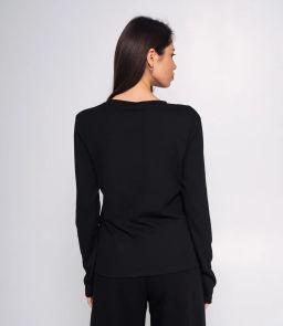 Лонгслив #КТ7281, чёрный