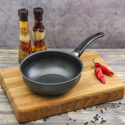 Ковш Promo, 900 мл, d=16 см, бакелитовая ручка, антипригарное покрытие, углеродистая сталь, серый