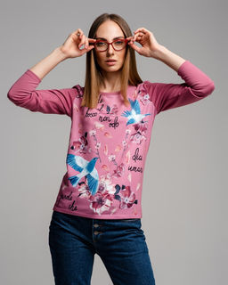 Лонгслив с авторским принтом хлопок с лайкрой - Elena sorti фото 3