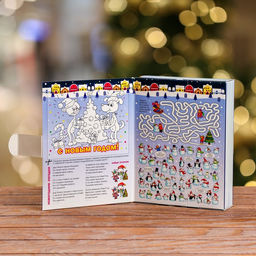 Цена за 5 шт. Подарочная коробка Книга Новогодние забавы 18,5 х 5 х 23,6 см - Simaland фото 6