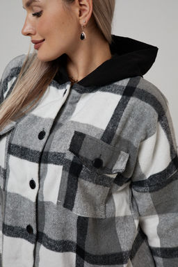 Рубашка женская в клетку с капюшоном РЖКК-01