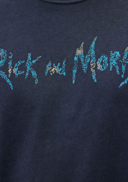Rick and Morty Bask?l? Antrasit Tisort - Mavi фото 6