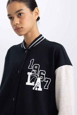 DeFactoFit Толстый кардиган-бомбер с воротником-бомбером оверсайз и карманами фото 8