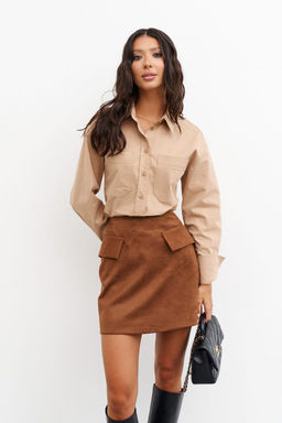 Юбка Annete А1279/1 замша темно-коричневая  фото 2