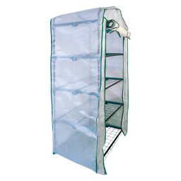 UGH-R20 H160 GREEN/WHITE Парник-стеллаж для рассады, 4 полки, 70x50x160см. Металлическая труба в ПВХ, цвет зеленый. Тент из армированного полиэтилена 135г/м2, цвет сетки белый. TM ФитоЛето - Volpe фото 3