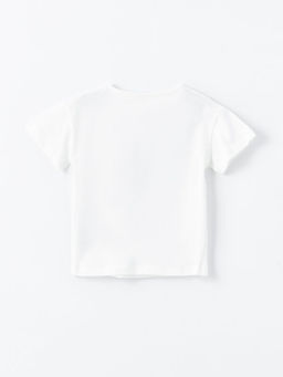 Bisiklet Yaka Bask?l? K?sa Kollu K?z Bebek Ti??rt - Waikiki фото 2