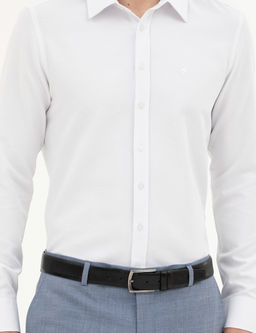 Beyaz Slim Fit Uzun Kollu G_mlek
