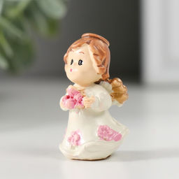 Цена за 4 шт. Фигурка полистоун «Ангел с цветочком», 2×2.5×4 см, МИКС