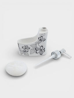 Дозатор для моющего средства с подставкой для губки Доляна «Романтика», 250 мл