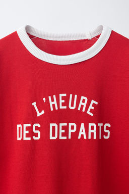 CAMISETA JOGGING TEXTO / Rojo - Zara фото 3