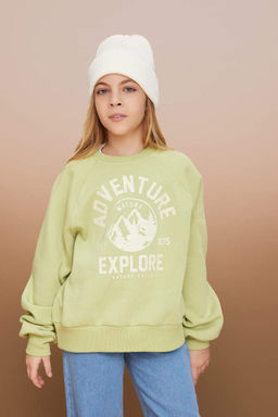 Толстый свитшот оверсайз для девочек - Defacto фото 3