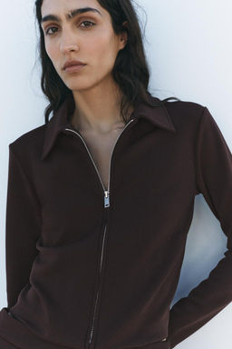 CREPE ZIP-UP JACKET - Zara фото 4