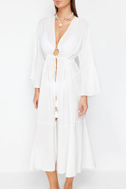 Yag Yesil Maxi Dokuma Buzgulu Plaj Kimono&Kaftan TBESS23KM00105 - Trendyolmilla фото 13