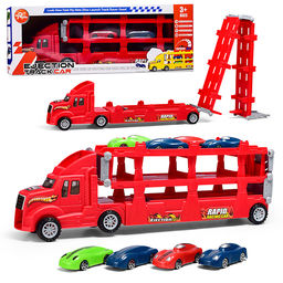 Машина "Автовоз" (цвет красный) 4 машины в комплекте, в коробке