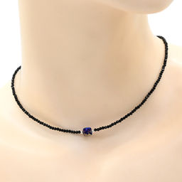 Чокер из шпинели шарик граненый 2мм с подвеской из циркона, 38см Радуга камня  фото 12