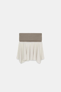 FALDA MINI R?STICA CONTRASTE / Crudo / Beige - Zara фото 6