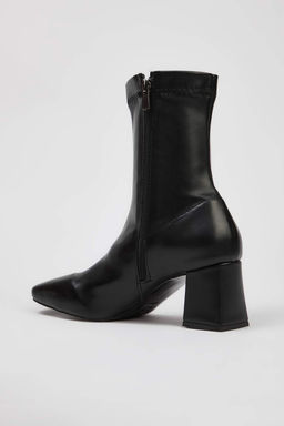 Siyah Strec Fermuarl? Kad?n Blok Topuklu Bot TAKAW26BO00002