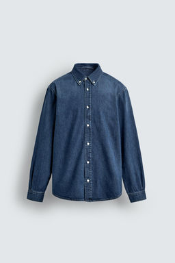 COTTON-CASHMERE DENIM SHIRT - Zara фото 7