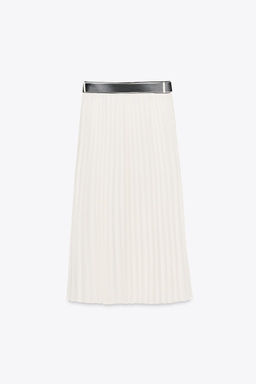 BELTED PLEATED MIDI SKIRT - Zara фото 7