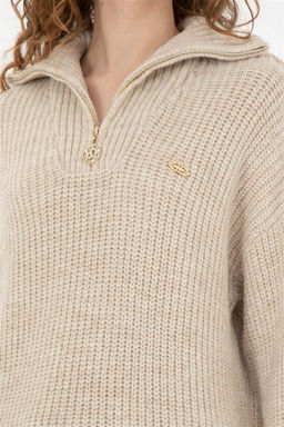 Женский свитер песочного меланжа - U.s. polo assn фото 7