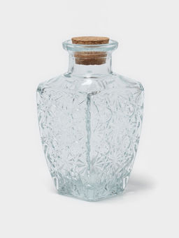 Банка для сыпучих Доляна «Парфе. Узор», 170 мл, 6.6×12.6 см, с пробковой крышкой, стекло, прозрачная