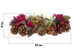 Новогоднее украшение подсвечник 33*15*8 см Санта на 2 свечи, прямоугольный - Elan gallery фото 2