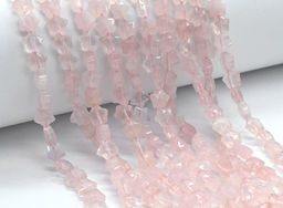Бусины для рукоделия Звезды из розового кварца 8*8мм с гранями, 37см, 50 бусин. Радуга камня