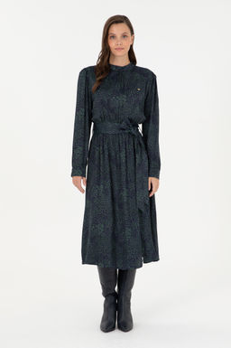 Женское темно-синее тканое платье Неожиданная скидка в корзине