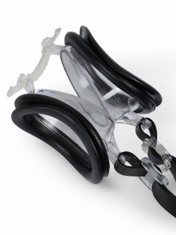 Очки для плавания детские ONLYTOP, беруши, цвет чёрный