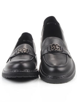 03-PDHL242-1 BLACK Лоферы женские (натуральная кожа)