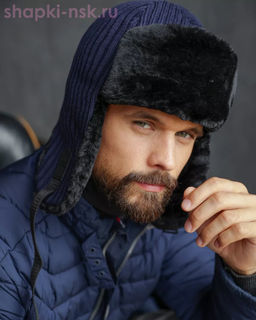 F 474 Ушанка мужская искуственный мех (60-61)