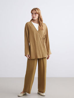 Kruvaze Yaka Dokulu Kad?n Kimono