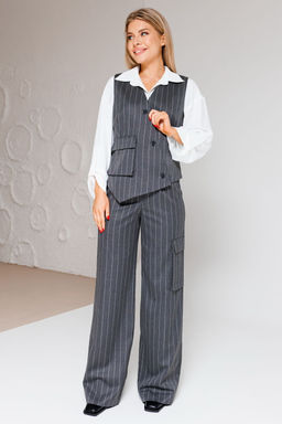 Костюм AmberA 2054 серый полоска