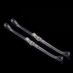 Цена за 7 шт. Бретели силиконовые, фурнитура металл, 0,8 см, 37 см, пара, цвет прозрачный