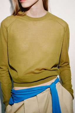 JERSEY PUNTO COSTURAS HOMBRO / Oliva - Zara фото 2