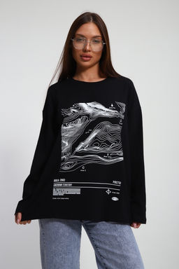 Лонгслив унисекс с принтом Карта ЛГ-01