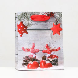 Цена за 12 шт. Пакет ламинированный Новогодние олени 11,5 х 14,5 х 6 см - Simaland фото 5