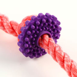 Игрушка жевательная Шестерёнка на канате, до 20 см, красная - Пижон фото 3