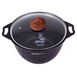 Кастрюля алюмин. 4л (стекл.крышка) (АП) "Granit ultra" blue (кгг42а) (Кукмара)