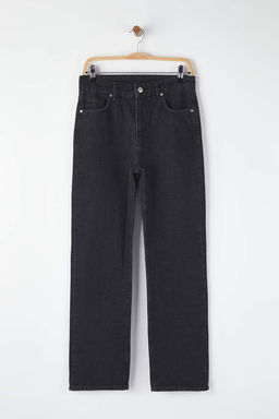 Siyah Yuksek Bel Straight Smoke Jeans TWOAW26JE00158